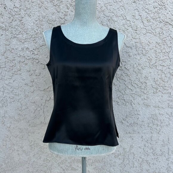 Eileen Fisher Black Silk Camisole Tank Top Layering Piece Small EUC - Picture 1 of 5